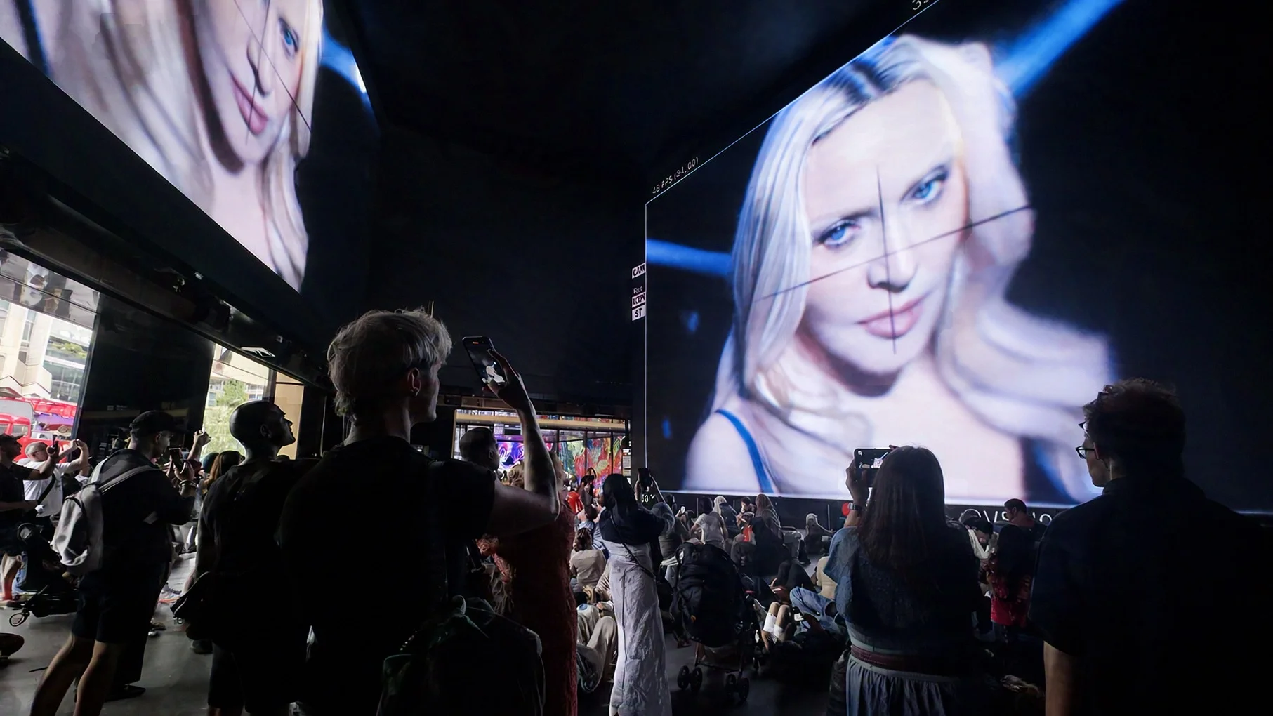 Madonna’s portrait surrounds visitors at Outernet London.